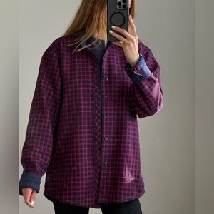 Women's/men’s Red and Blue Checkered Jacket, size:M